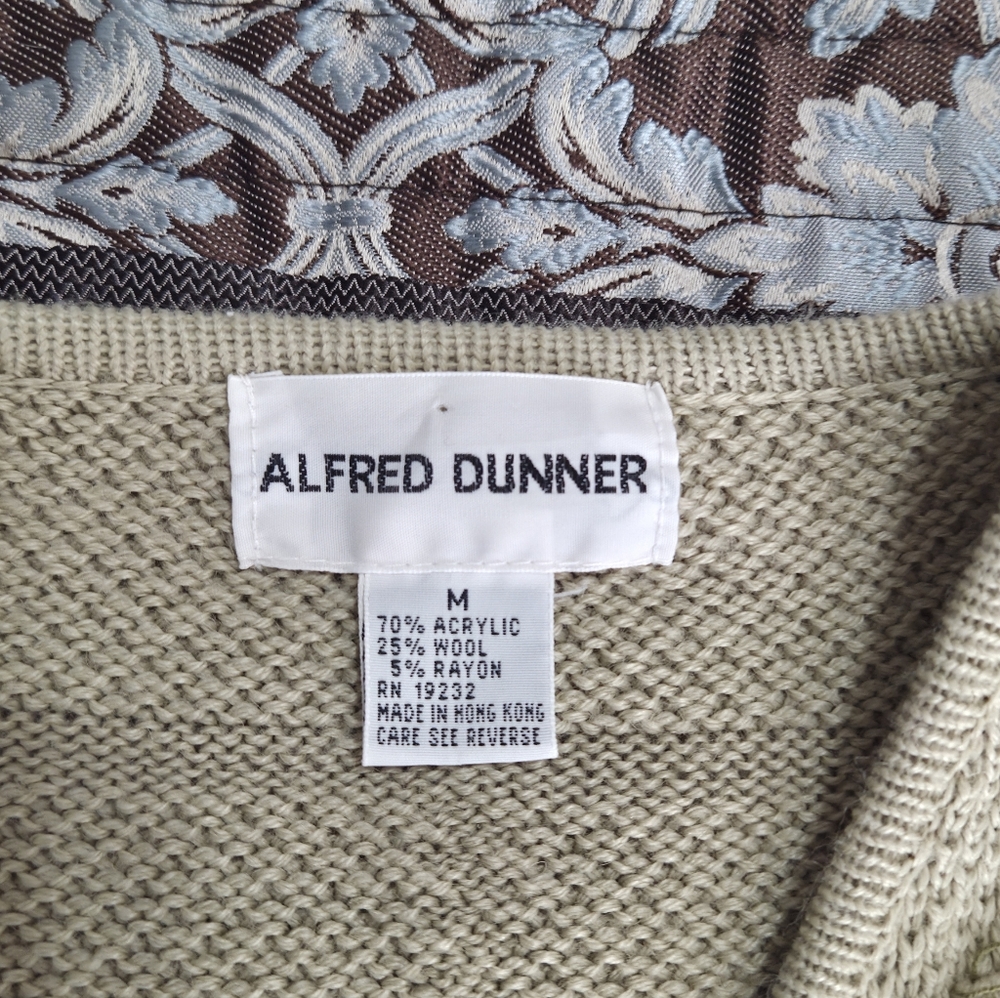 Alfred Dunner Floral Embroidered Textured Knit Zip Cardigan Sweater M - Picture 6 of 11